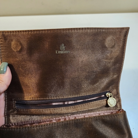 Bulgary Brown Satin Satchel Cosmetic Bag - Picture 7 of 12